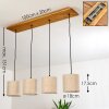 SHIBURG Pendant Light Light wood, 4-light sources
