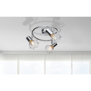 Globo XARA Ceiling Light chrome, 3-light sources