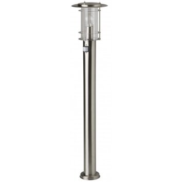 Brilliant York outdoor floor lamp stainless steel, 1-light source, Motion sensor