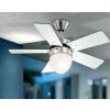 Globo MARVA fan stainless steel, grey, matt nickel, white, 1-light source
