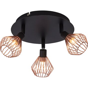 Brilliant Dalma ceiling spotlight black, 3-light sources