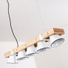 OKSBOL Pendant Light Light wood, white, 5-light sources