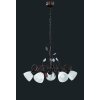 Trio-Leuchten Traditio Pendant Light dark brown, rust-coloured, 5-light sources