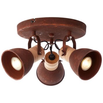 Spotlight Brilliant Frieda Dark wood, rust-coloured, 3-light sources