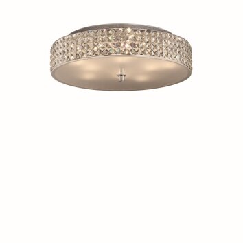 Ideal Lux ROMA Ceiling Light chrome, Crystal optics, 9-light sources