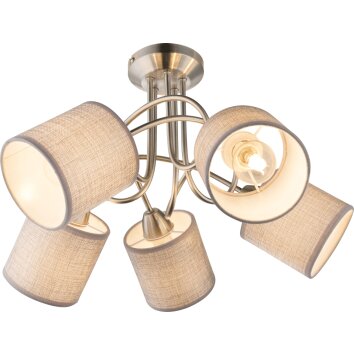 Globo Paco Ceiling Light matt nickel, 5-light sources