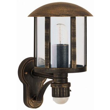 Albert 836 outdoor wall light brown, brass, 1-light source, Motion sensor