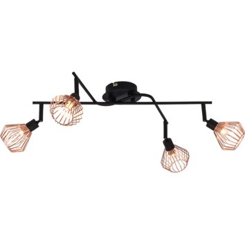 Brilliant Dalma ceiling spotlight black, 4-light sources