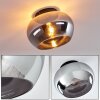 MOLLOY Ceiling Light chrome, Smoke-coloured, 1-light source