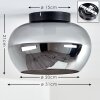 MOLLOY Ceiling Light chrome, Smoke-coloured, 1-light source