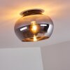 MOLLOY Ceiling Light chrome, Smoke-coloured, 1-light source