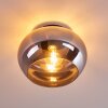 MOLLOY Ceiling Light chrome, Smoke-coloured, 1-light source