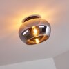 MOLLOY Ceiling Light chrome, Smoke-coloured, 1-light source