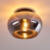 MOLLOY Ceiling Light chrome, Smoke-coloured, 1-light source