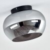 MOLLOY Ceiling Light chrome, Smoke-coloured, 1-light source