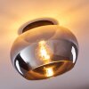 MOLLOY Ceiling Light chrome, Smoke-coloured, 1-light source