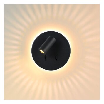 Wall Light Lucide BENTJER LED black, 1-light source