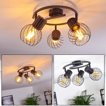 KENIA Ceiling Light grey, black, 3-light sources