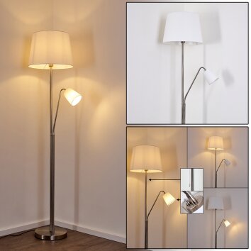 GUNSTOCK Floor Lamp polished nickel, 2-light sources