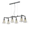 Trio-Leuchten Gotham Pendant Light dark brown, silver, 6-light sources