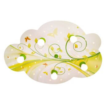 Elobra WOLKE BLUME-PHANTASIE Wall Light yellow, green, 5-light sources