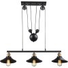 Globo hanging light black, 3-light sources