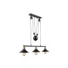 Globo hanging light black, 3-light sources
