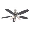 Globo JERRY fan chrome, stainless steel, matt nickel, 5-light sources