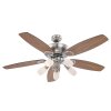 Globo JERRY fan chrome, stainless steel, matt nickel, 5-light sources