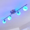Motala Ceiling Light LED matt nickel, 4-light sources, Remote control, Colour changer