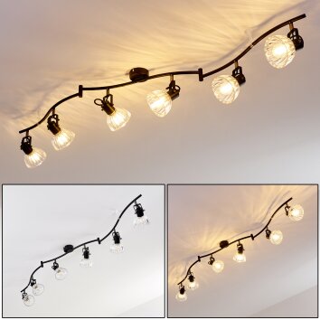 Bois Ceiling Light black, 6-light sources