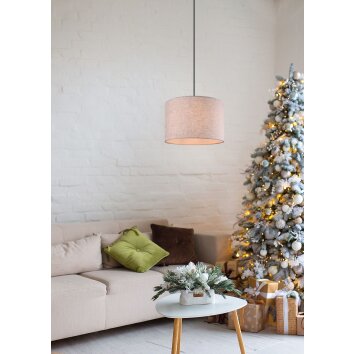 Trio ELMAU Pendant Light dark brown, matt nickel, 1-light source