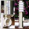 Tunes pedestal light stainless steel, 1-light source, Motion sensor