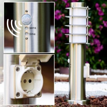 Tunes pedestal light stainless steel, 1-light source, Motion sensor