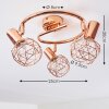 PALMIRA Ceiling light copper, 3-light sources