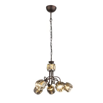 Globo AMBER Pendant Light bronze, 5-light sources