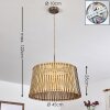 TIMMELE Pendant Light Light wood, matt nickel, 1-light source