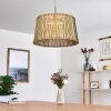 TIMMELE Pendant Light Light wood, matt nickel, 1-light source