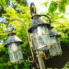 Tolep lamppost black-gold, 3-light sources