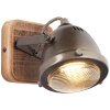 Brilliant CARMEN WOOD wall spotlight stainless steel, 1-light source