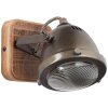 Brilliant CARMEN WOOD wall spotlight stainless steel, 1-light source