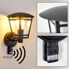 SIERA outdoor wall light black, 1-light source, Motion sensor