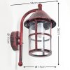 SAICOURT Outdoor Wall Light red, black, 1-light source