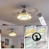 BENDIGO ceiling fan LED matt nickel, transparent, clear, 1-light source