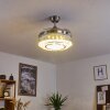 BENDIGO ceiling fan LED matt nickel, transparent, clear, 1-light source