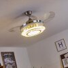 BENDIGO ceiling fan LED matt nickel, transparent, clear, 1-light source