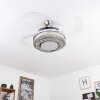 BENDIGO ceiling fan LED matt nickel, transparent, clear, 1-light source