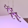 Gamsen Pendant Light LED brushed steel, 3-light sources, Remote control, Colour changer