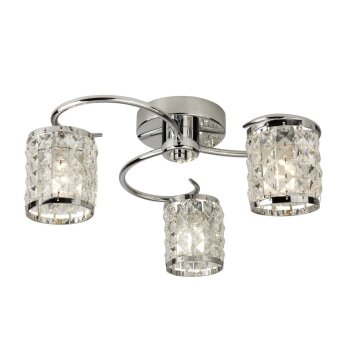 Ceiling Light Searchlight ROYAL chrome, transparent, clear, 3-light sources