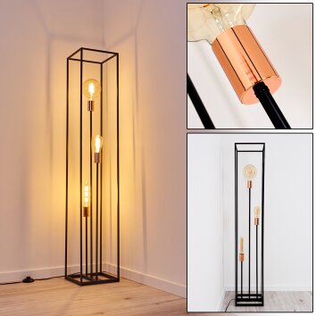 YUHIGAOKA Floor Lamp copper, black, 3-light sources